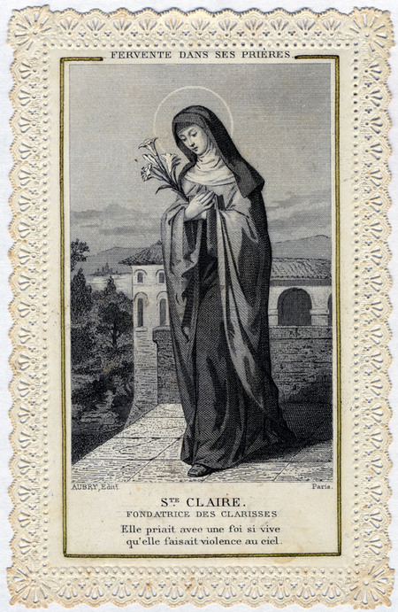 CHIARA SAINT OF ASSISI IMMAGINETTA XIX CENTURY