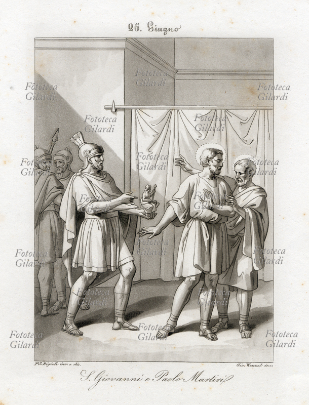 MARTIRI Giovanni e Paolo (morti a Roma, 26 giugno 362) martiri cristiani del IV secolo, venerati come santi dalla Chiesa cattolica. \
