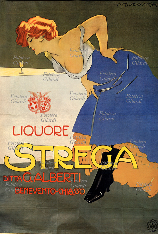 Marcello DUDOVICH (1878-1962) Manifesto per il Liquore Strega 1905 circa.