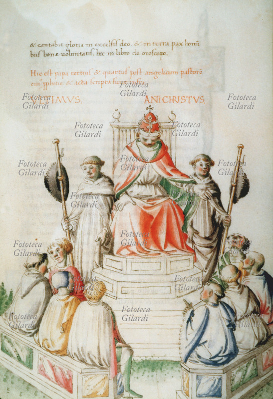 ANTICRISTO in trono. Miniatura da \