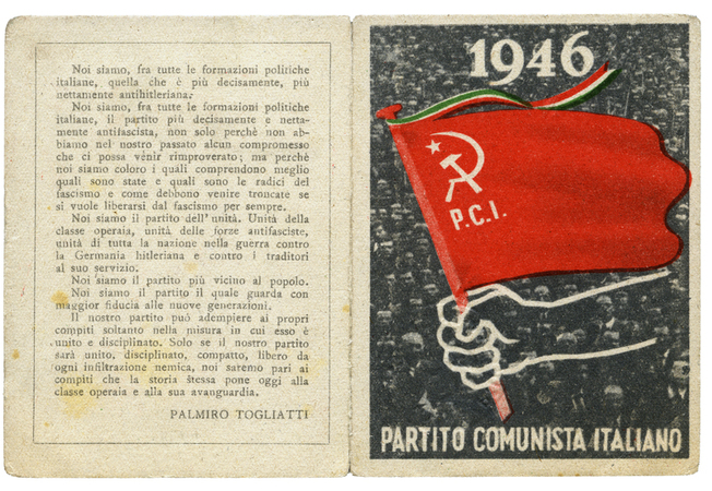TESSERA DEL PARTITO COMUNISTA ITALIANO 1946 TESSERA DEL PARTITO COMUNISTA ITALIANO 1946