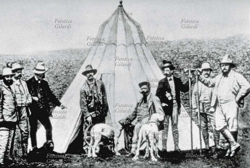 VITTORIO EMANUELE II a caccia nella riserva reale di Venaria. Italia, 1861.