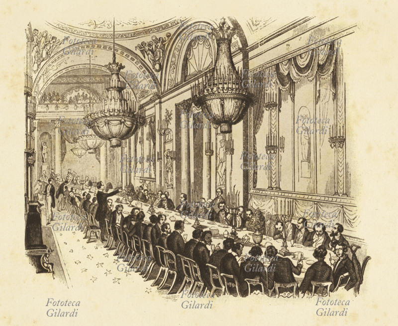 RISORGIMENTO Acclamazione a papa Pio IX avvenuta al termine pranzo offerto in onore dell\