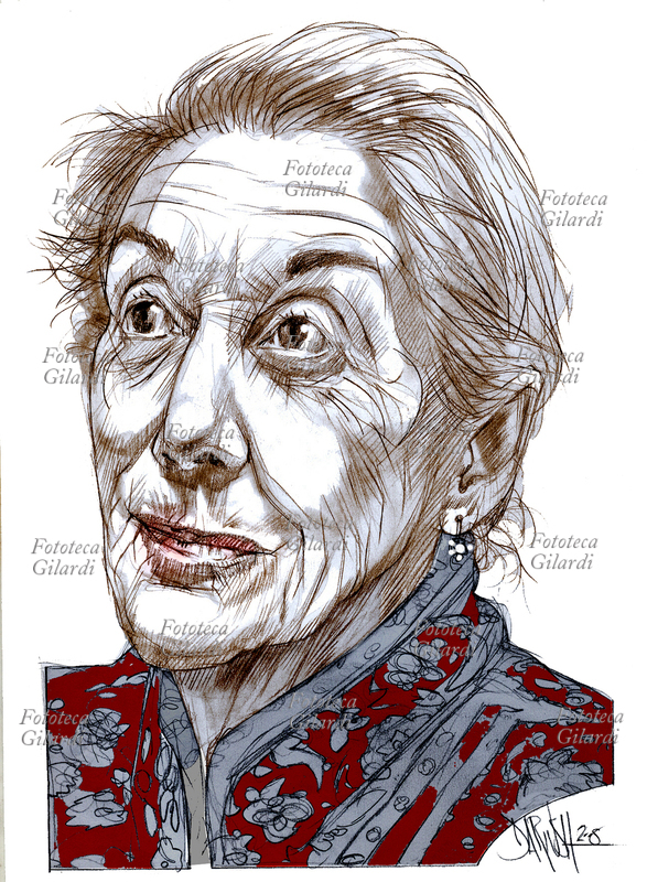Nadine GORDIMER (1923-2014) scrittrice sudafricana, autrice di romanzi e saggi, vincitrice del Booker Prize nel 1974 e del Premio Nobel per la letteratura nel 1991. Ritratto, illustrazione di Dariush Radpour, disegno a matita colorato digitale, 2008 Questa immagine non può essere utilizzata con tariffa inferiore a  €80,00