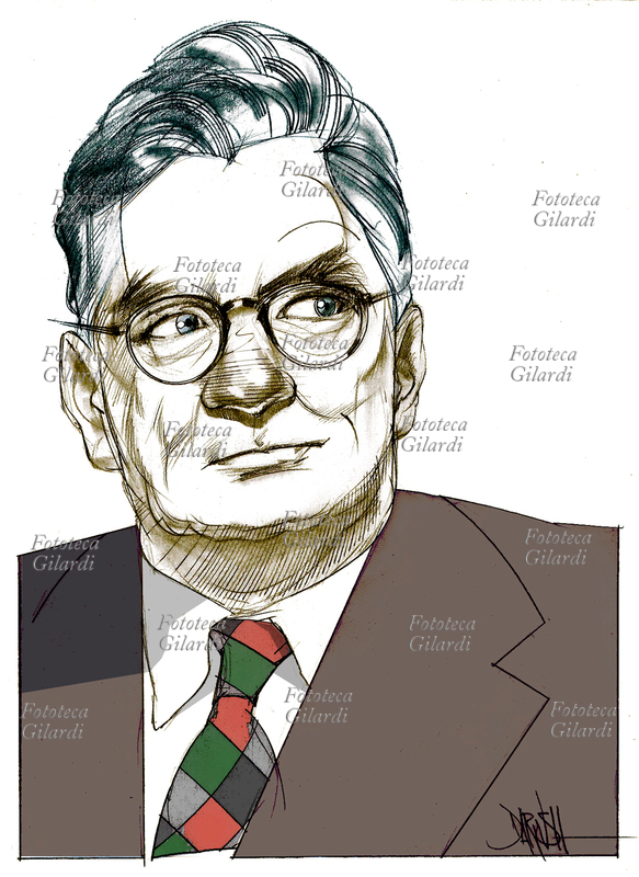 James Mallahan CAIN (1892-1977) scrittore, giornalista e sceneggiatore statunitense. È noto soprattutto come autore di romanzi di genere poliziesco, noir. Ritratto, illustrazione di Dariush Radpour, disegno a matita colorato digitale, s.d. Questa immagine non può essere utilizzata con tariffa inferiore a € 80,00