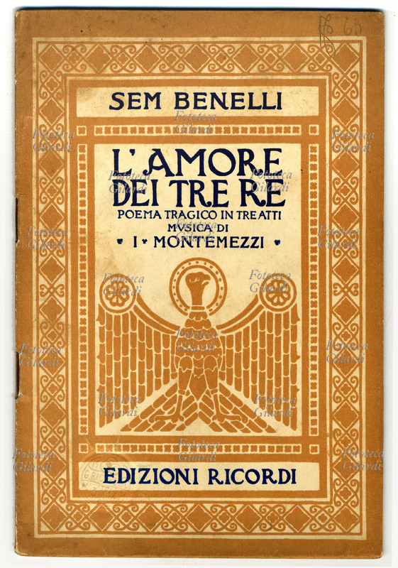 Sem BENELLI (12 agosto 1877 – 18 dicembre 1949) Copertina del libretto de \