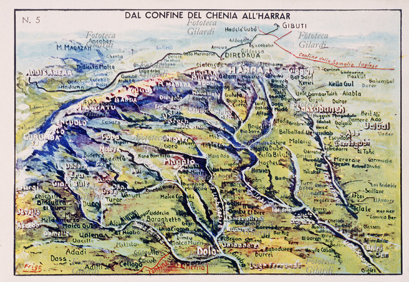 AFRICA ORIENTALE ITALIANA cartografia dal confine del Kenia all\