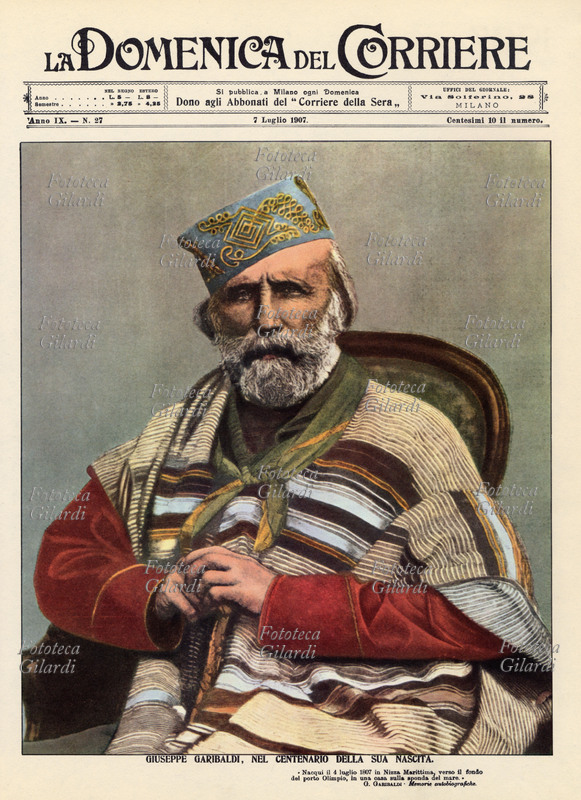 GIUSEPPE GARIBALDI (4 luglio 1807 – 2 giugno 1882), NEL CENTENARIO DELLA SUA NASCITA "Nacqui il 4 luglio 1807 in Nizza Marittima, verso il fondo del porto Olimpio, in una casa sulla sponda del mare." Citazione dalle "Memorie autobiografiche" dell\