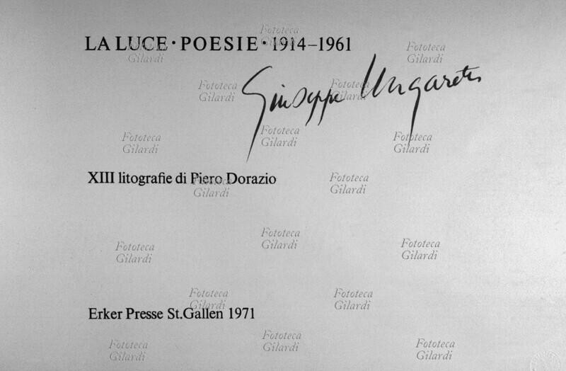Giuseppe UNGARETTI (8 febbraio 1888 – 1º giugno 1970), poeta, scrittore, traduttore e giornalista italiano. Frontespizio de \