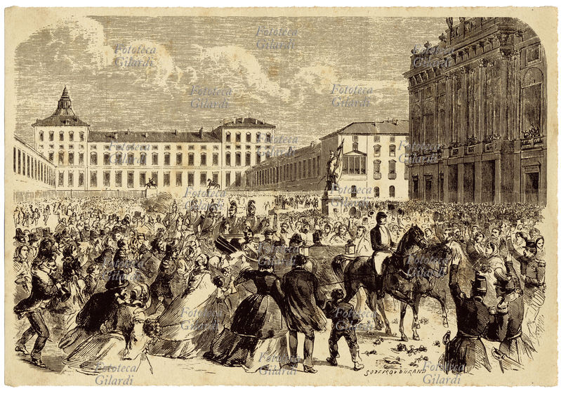 RISORGIMENTO Vittorio Emanuele II con i generali Canrobert e Neil lascia Torino alla vigilia della guerra contro l\