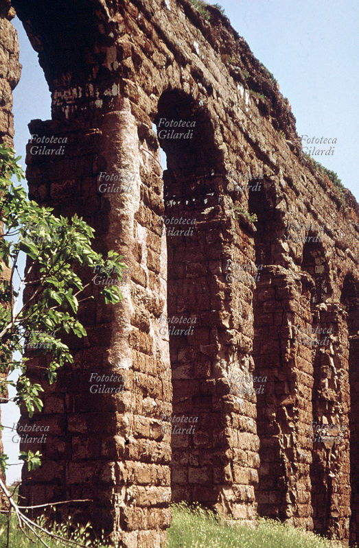 ANCIENT ROME - Arched majestic of the Claudius Aqueduct, near Rome.