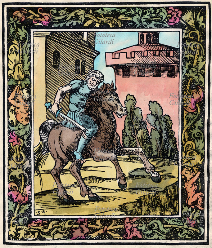 BOIARDO “Bordering Sweetheart”, it prints xilografica to colors from the work of Matteo Maria Boiardo (1441-1449), printed publication edition to Venice in 1521.