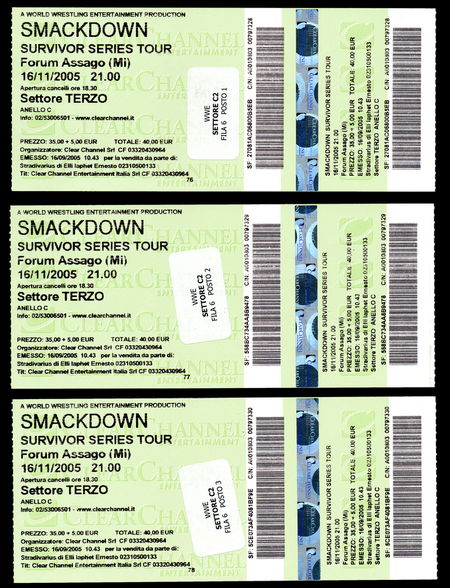 BIGLIETTI PER LO SPETTACOLO SMACKDOWN BIGLIETTI PER LO SPETTACOLO SMACKDOWN