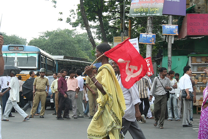 INDIA CALCUTTA MANIFESTAZIONE COMUNISTA