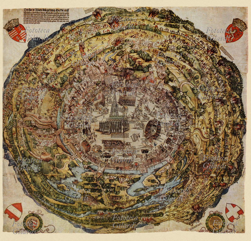 VIENNA Pianta della città di Vienna durante l\