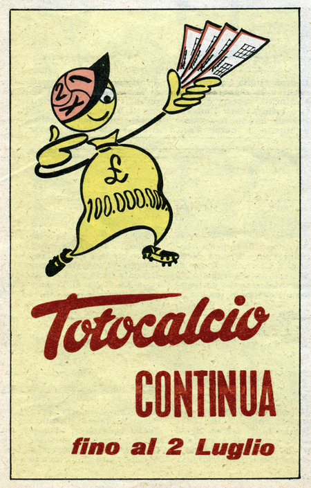 PUBBLICITA PER IL TOTOCALCIO 1961 PUBBLICITA PER IL TOTOCALCIO 1961