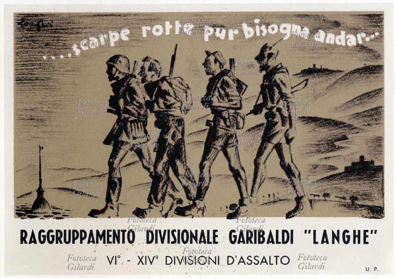 II GUERRA MONDIALE Cartolina postale commemorativa del gruppo di partigiani del \