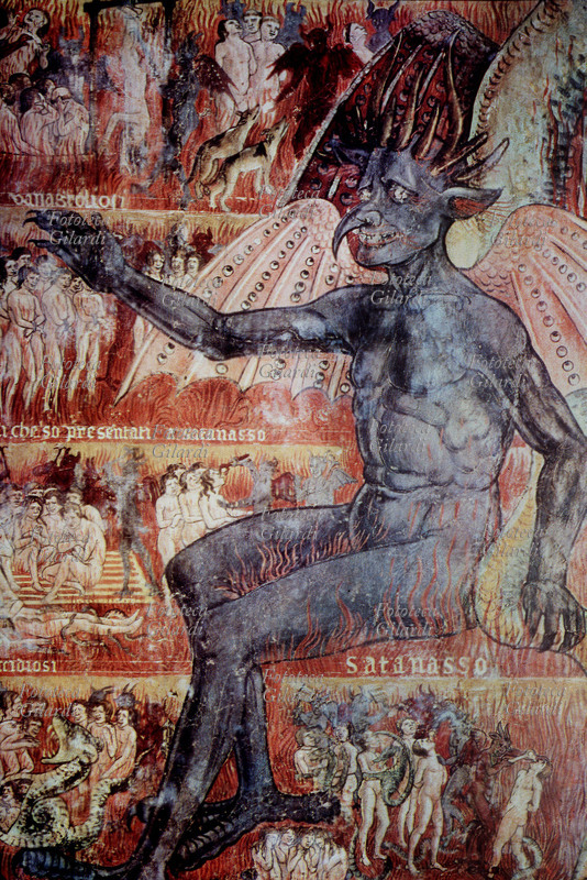 ANTONIAZZO ROMANO (Antonio Aquili, c. 1430-1435 – April 17, 1508) "Satan," detail from "Stories of Saint Francesca Romana." Attributed to: Italy, 1475-81.
