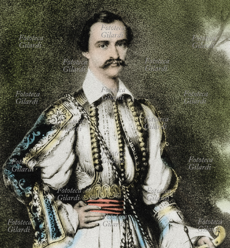 BRASS the king of Greece (Salisburgo 1815 - Bamberg 1867) secondogenito Son of Ludwig I of Bavaria, was designated to king of Greece to the newsgroup of London 7 May 1831. It was recognized as sovereign by the National Assembly of Nauplia and disembarked to 6 Navarino February 1833. After along reign travagliato from internal conflicts, in front of the increasing hostility of the army and the population, in October 1862 it renounced to the throne and it left Greece with the aid of English. Lithographic press, XIX century.
