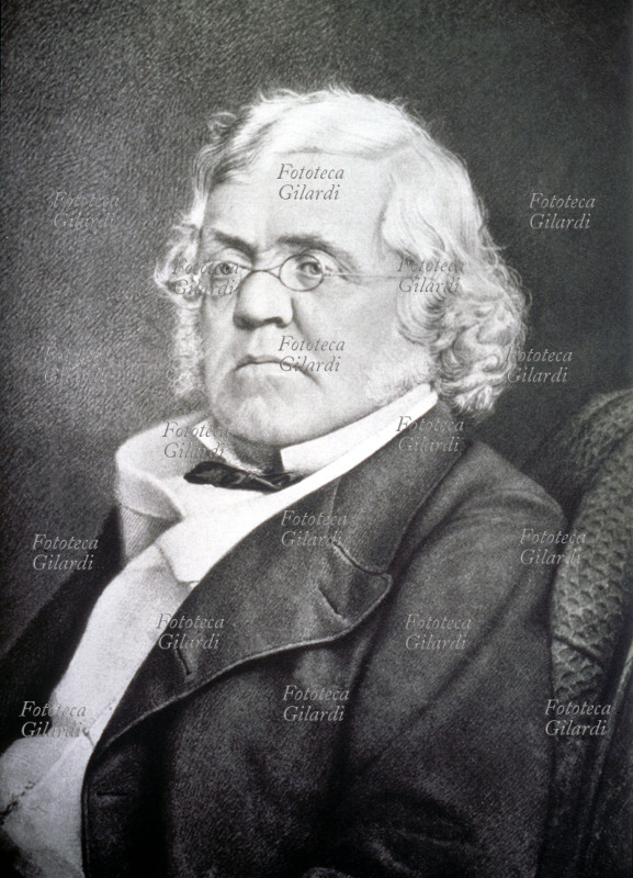 William Makepeace THACKERAY (18 July 1811 – 24 December 1863) English writer and illustrator born in Calcutta, one of the best-known storytellers of the Victorian era. Photographic portrait with pictorialist interventions, United Kingdom 19th century.