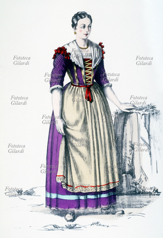 MONTEPULCIANO (Siena) costume tradizionale femminile. Tavola n. 3 da \