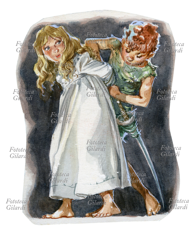 James Mattew BARRIE (1860-1937) Peter libera Wendy - illustrazione di Libico Maraja (1912-1983) pittore, disegnatore e illustratore, per i racconti \