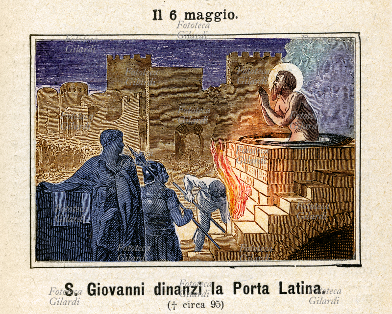 San GIOVANNI (? - 104 circa), apostolo ed evangelista, trovandosi a Roma nel 95 (circa) subisce la persecuzione dell\