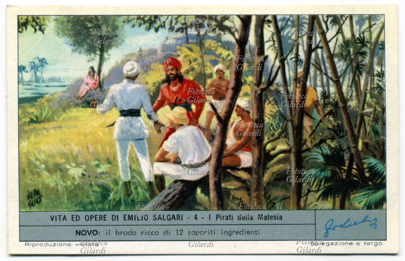 Emilio SALGARI (1863-1911) I pirati della Malesia.. Figurina Liebig n° 1 della serie \