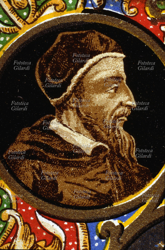 PAPA GREGORIO XIII (1502-1585), al secolo Ugo Boncompagni, nato a Bologna, eletto nel 1572. Contribuì in modo decisivo alla Controriforma, e riformò il calendario. Ritratto, dettaglio da una cartolina cromolitografica della \