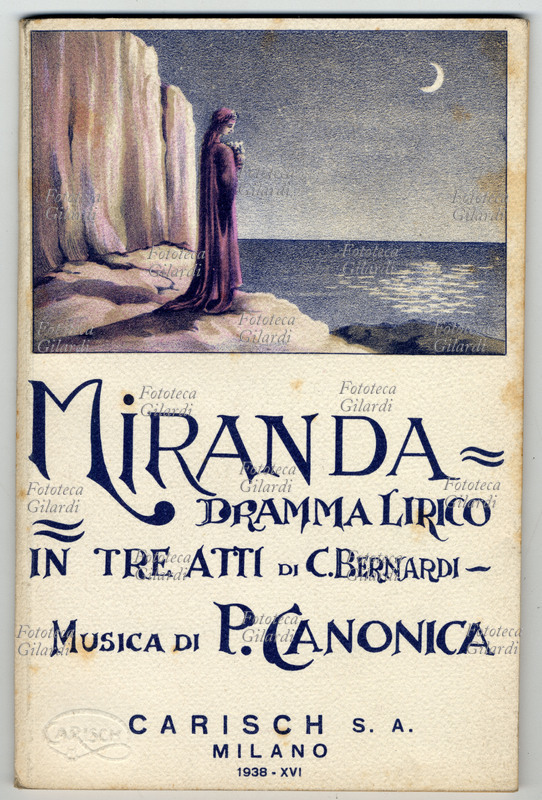 Pietro CANONICA (1º marzo 1869 – 8 giugno 1959) scultore e compositore, libretto dell\