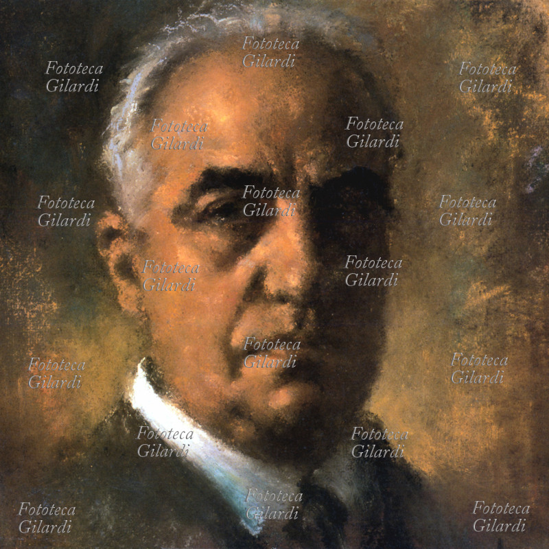 Umberto GIORDANO (1867-1948) compositore italiano ritratto in un dipinto di Arturo Rietti (1863-1943).