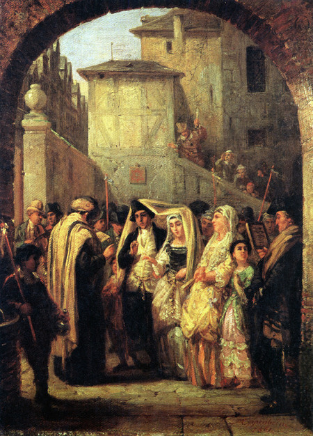 DIPINTO MATRIMONIO CON RITO EBRAICO