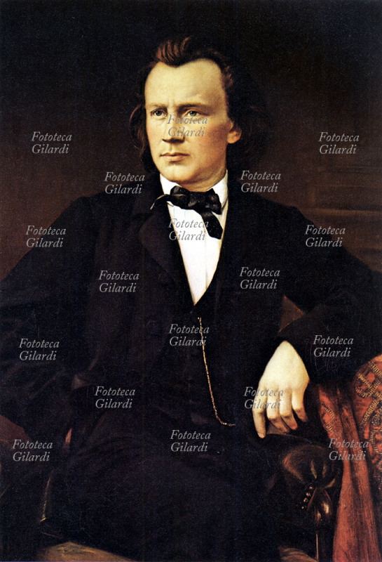 Johannes BRAHMS (1833-1897) ritratto da giovane. Dipinto di Josef Novak.