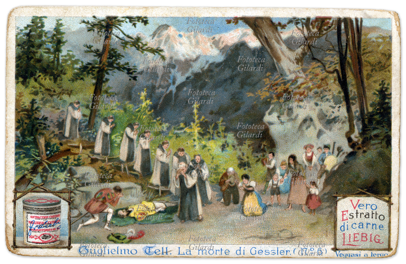 Guglielmo TELL La morte di Gessler. Figurina Liebig della serie \