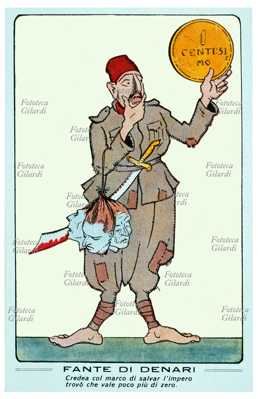 The GM alliance TURKEY caricature between Germany and Turkey in the form of playing card. Comment rhyming: \