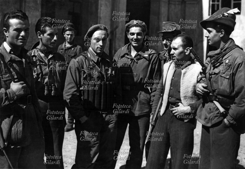 RESISTANCE Turin: the command of the XIX Garibaldi Brigade "Eusebio Giambone" in the liberated city. Giambone (1903-1944) was the organizer of the resistance in the factories of Turin and made an important contribution to the creation of the organizational network of the military capital of Piedmont, the brigade took its name after the shooting took place in April 1944. Italy, April 1945