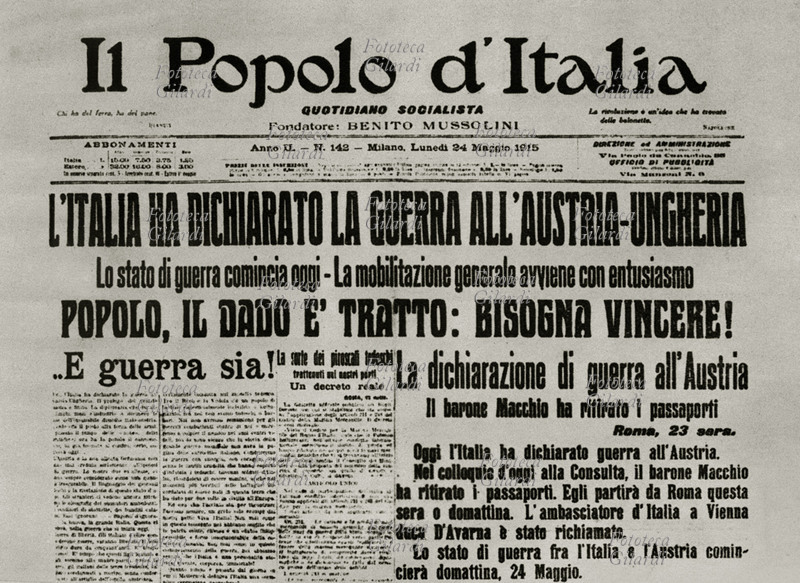 I GUERRA MONDIALE prima pagina del giornale \