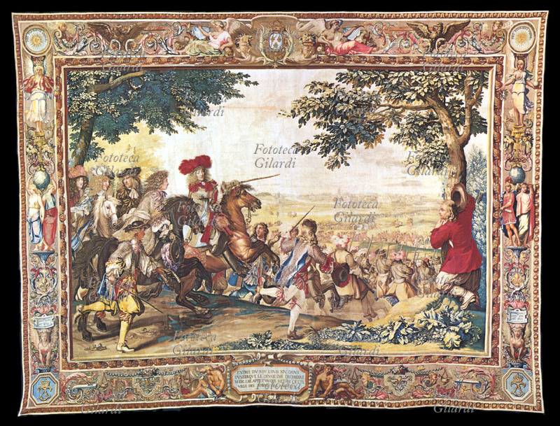 LUIGI XIV (5 settembre 1638 – 1º settembre 1715) Ingresso del Re a Dunkerque, il 2 dicembre 1662, dopo aver ripreso con un accordo commerciale la città dalle mani degli inglesi. Arazzo, Francia 1669-73.