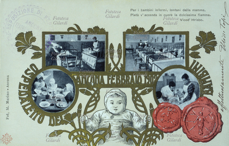 PEDIATRIA Ospedaletto dei Bambini di Ancona. Cartolina di beneficenza: \