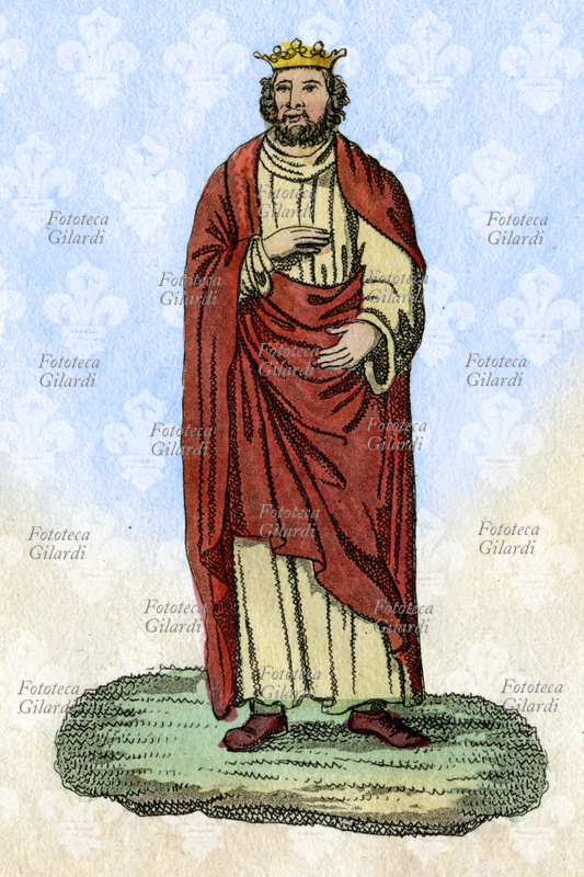 Ugo CAPETO (940-996, incoronato re di Francia nel 987) capostipite della dinastia reale francese dei capetingi. Elaborazione CG (intero in FSNgilardi_34523.jpg) da \