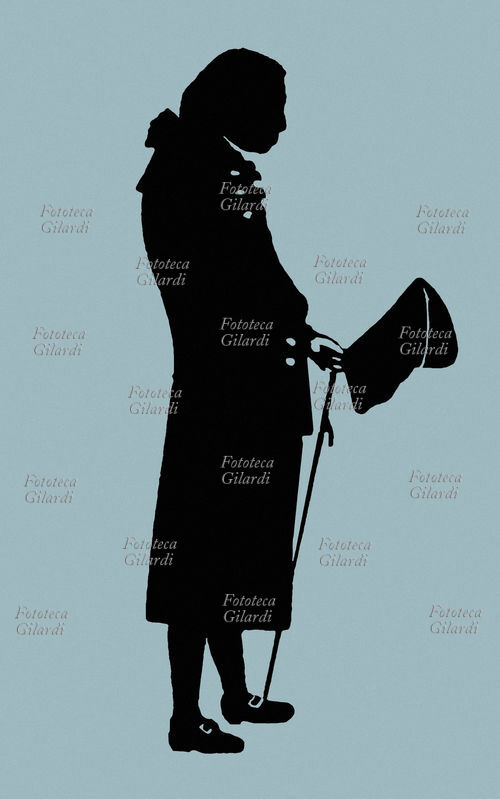 Immanuel KANT (1724-1804) a passeggio. Disegno da silhouette di Johann Theodor Puttrich, 1793