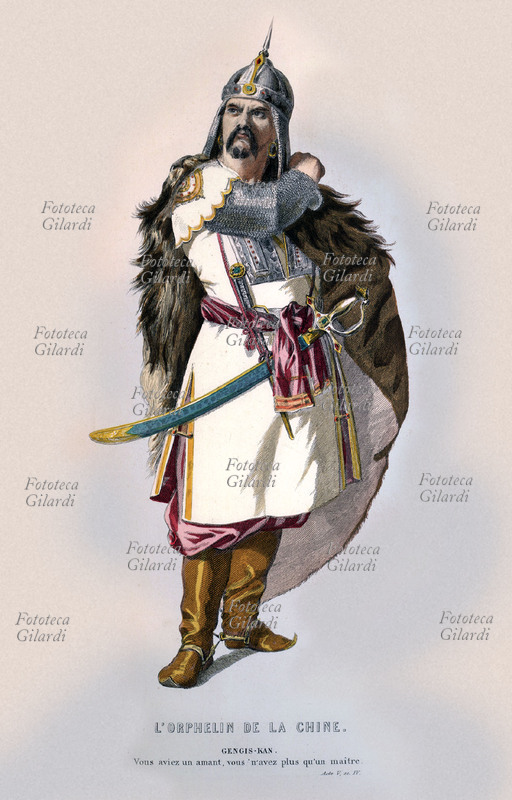 TEATRO Gengis Khan (1155-1226) figurino per l\