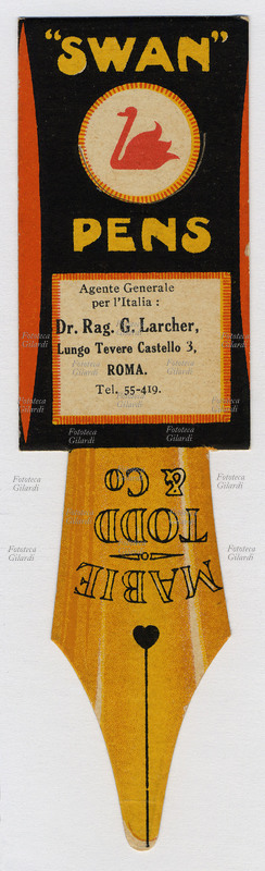 PUBBLICITÀ segnalibro pubblicitario per la penna stilografica \