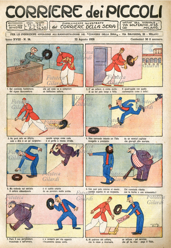 LE AVVENTURE DEL SIGNOR BONAVENTURA il celebre, fortunato personaggio che viene sempre riccamente premiato per le sue doti di onestà e rettitudine. Il nostro eroe compra un curioso collare di pelliccia per l\