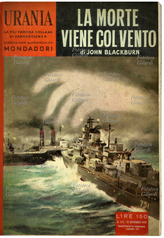 ROMANZO FANTASCIENZA "La morte viene col vento" di John Blackburn. Copertina, collana Urania Mondadori, Italia 1959.