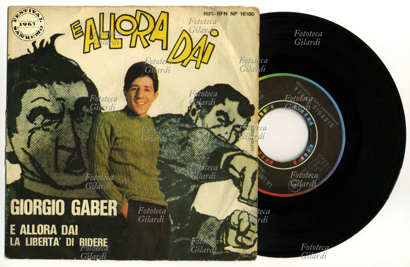 Giorgio GABER (1939-2003) Copertina del disco 45 giri con le canzoni \