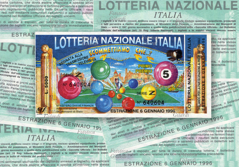 LOTTERIA biglietto della Lotteria Nazionale Italia, abbinata alla trasmissione televisiva \