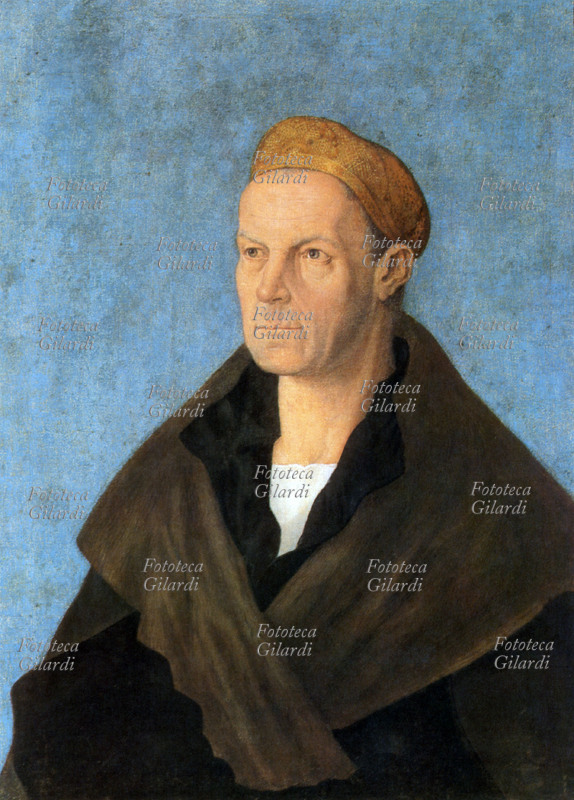 Albrecht DURER (1471-1528) Ritratto di Jakob Fugger (1412-1469) banchiere ed economista tedesco. Dipinto, Germania 1500