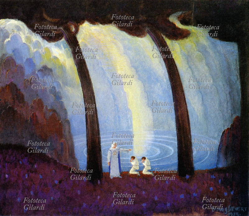 Richard WAGNER (1813-1883) Disegno di Ludwig Sievert per la scenografia del primo atto del \