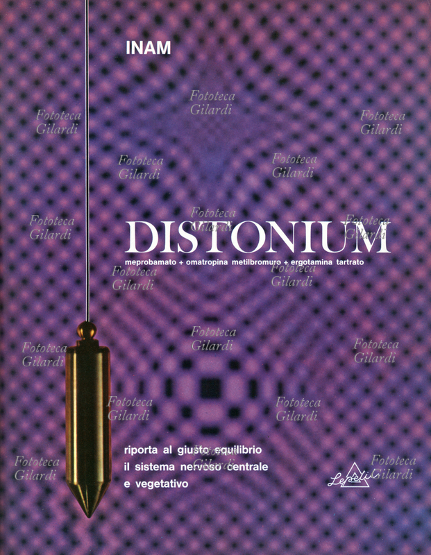 DISTONIUM riporta al giusto equilibrio emotivo il sistema nervoso centrale e vegetativo, Pubblicità industria farmaceutica Lepetit, 1966